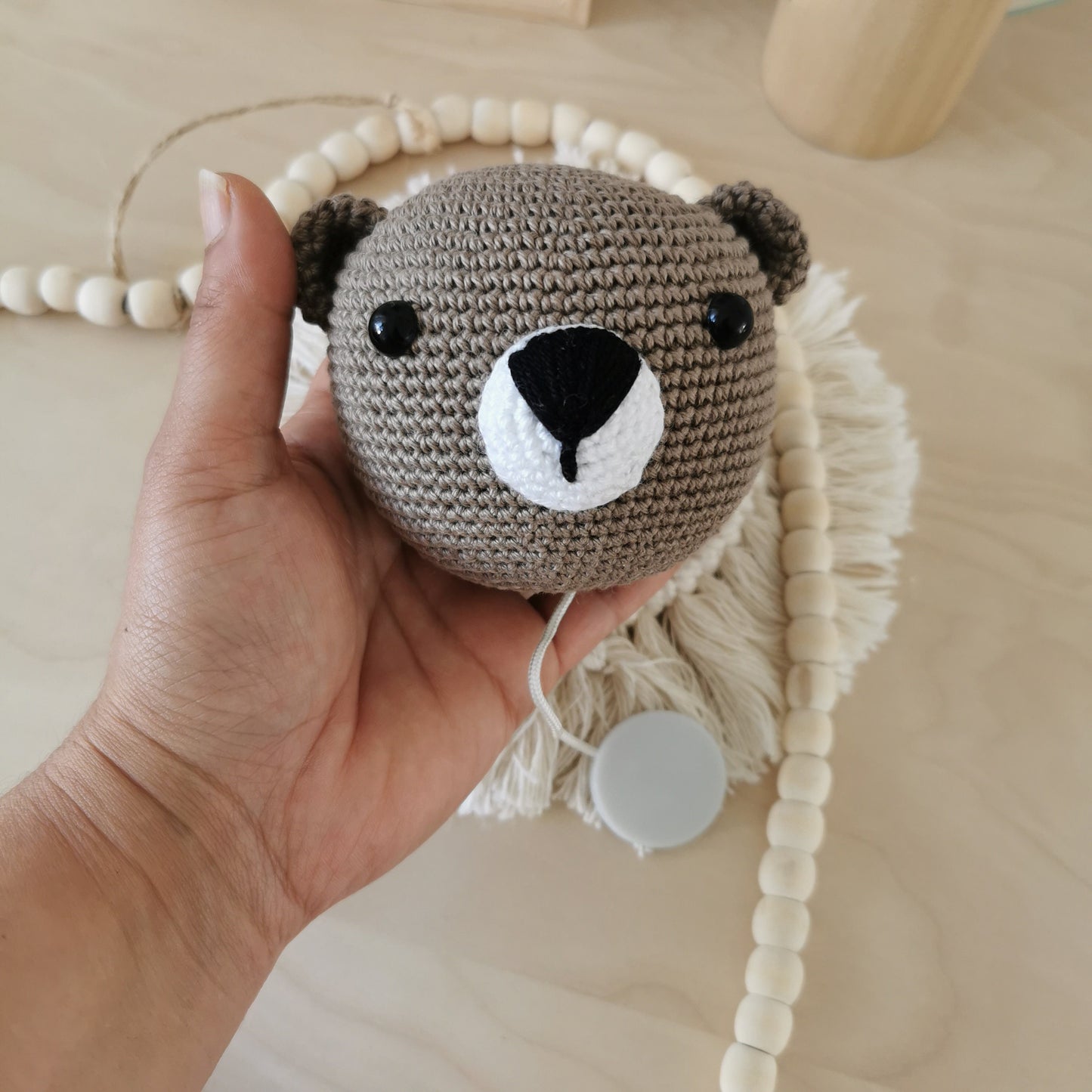 Boîte à musique amigurumi ours compagnon d'aide au sommeil