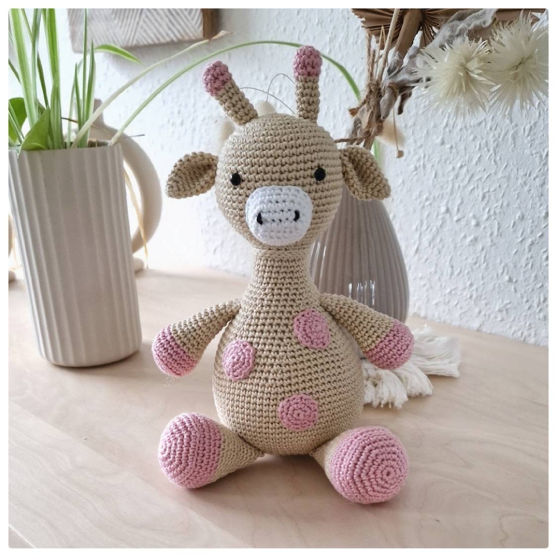 Boite à musique girafe crochetée souhait mélodie cadeaux pour naissance Amigurumi