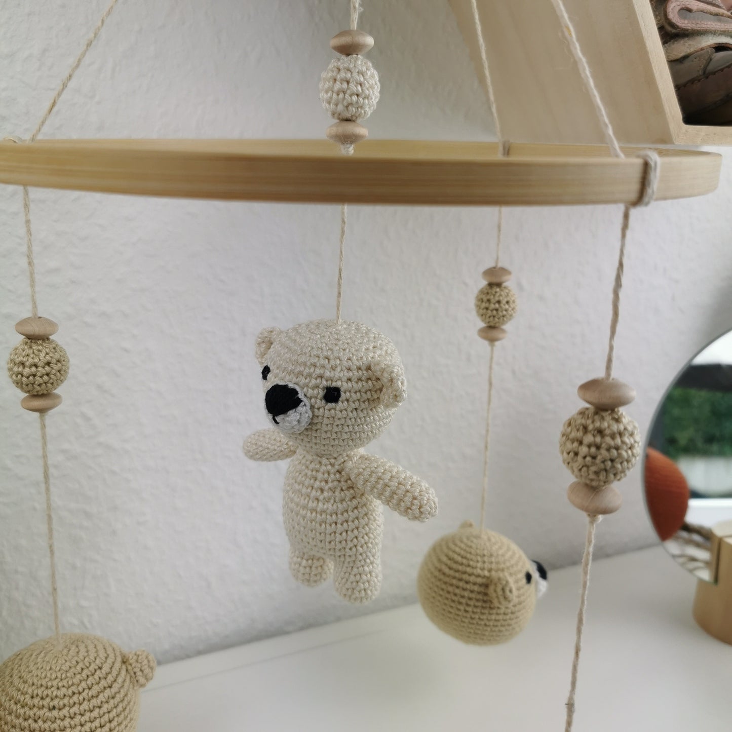 Babymobile, Hangingmobile, Amigurumi, gehäkelte Bären, Babyzimmer