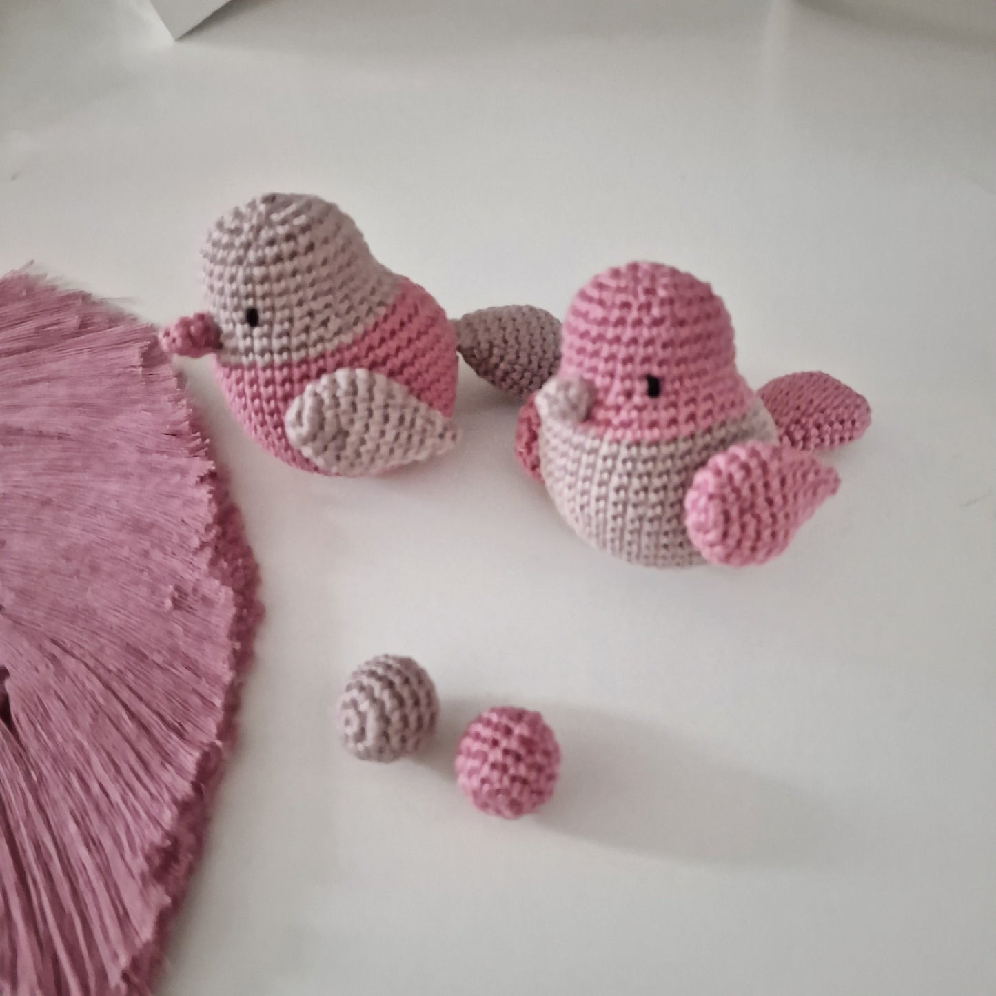 Babymobile Mobile Amigurumi Handmade Vögel Regenbogenanhänger