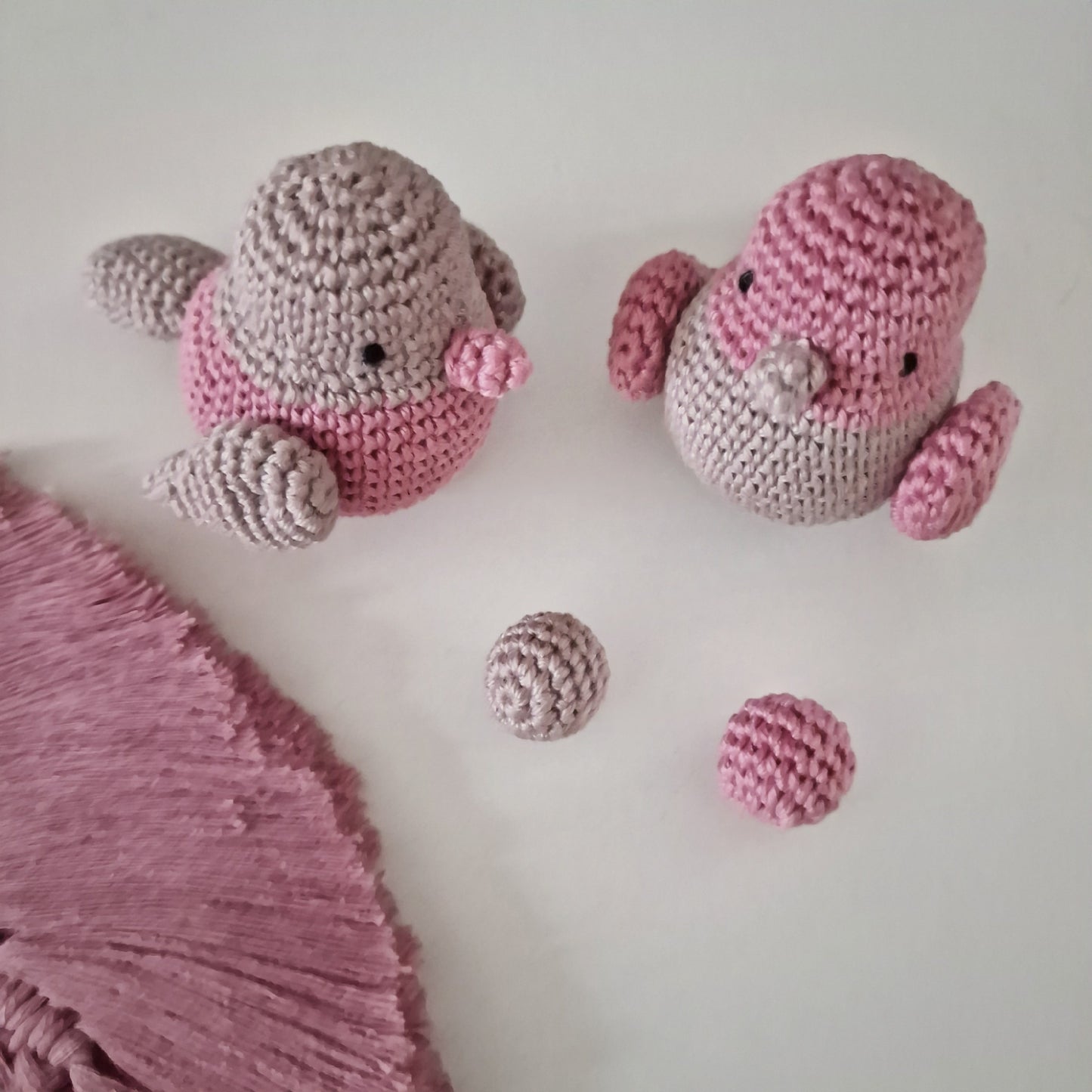 Babymobile Mobile Amigurumi Handmade Vögel Regenbogenanhänger